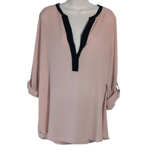 Women's Pink and Black Blouse